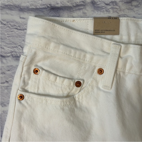 Levi’s 501 Original Straight Leg Jeans High Waisted White Denim Size 28 NWT - Picture 3 of 15